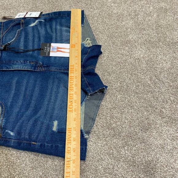 Sofia Jeans Stretch Denim Distressed Cutoff Chi Shorts 6 Frayed Hem Highwaisted - Picture 6 of 12